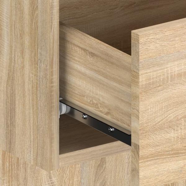 Kopfteil mit Nachttischen Sonoma-Eiche Holzwerkstoff