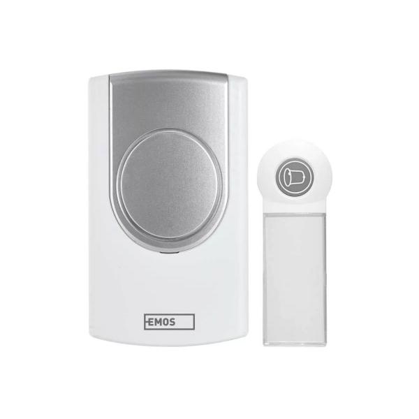 EMOS WIRELESS DOORCHIME DC P5723 Drahtlose Türklingel mit Beschriftungsfeld, weiß (P5723)