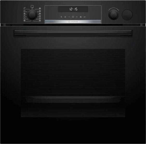 ARDEBO.de Bosch HRG578CB7 Serie 6 EEK: A+ Einbaubackofen mit Dampfunterstützung, 71 L, 60 cm breit, Pyrolyse-Selbstreinigung, HomeConnect, schwarz