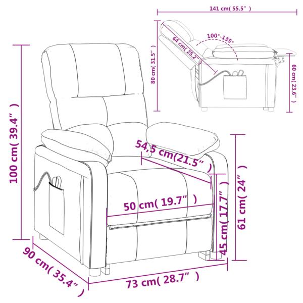 Massagesessel Elektrisch Dunkelgrau Stoff