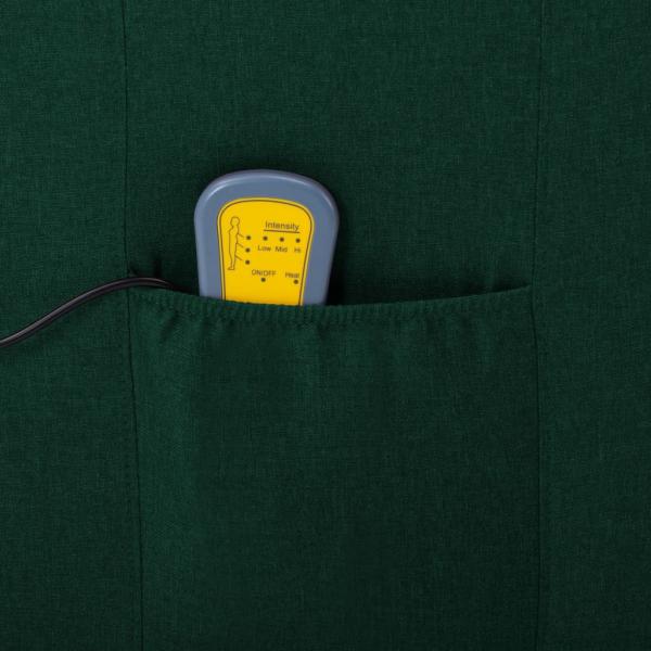 Elektrischer Massagesessel Dunkelgrün Stoff