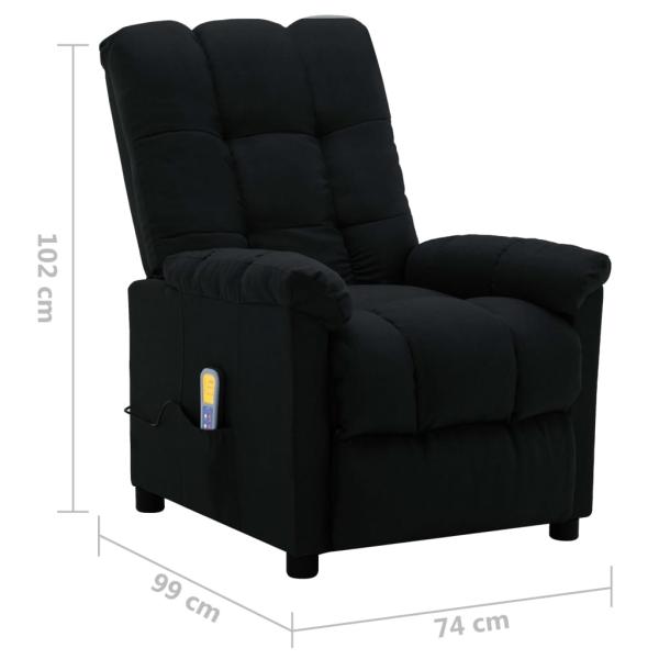 Massagesessel Elektrisch Schwarz Stoff