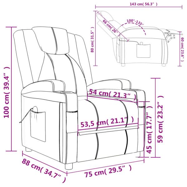 Massagesessel Elektrisch Schwarz Kunstleder