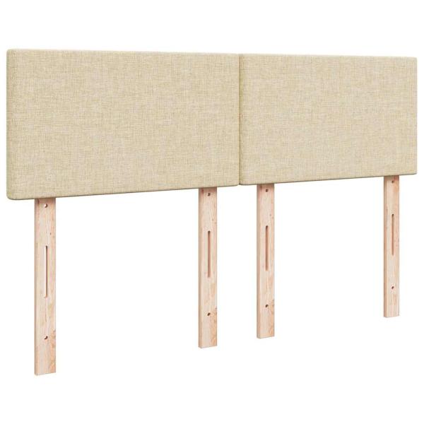 Boxspringbett mit Matratze Creme 140x190 cm Stoff
