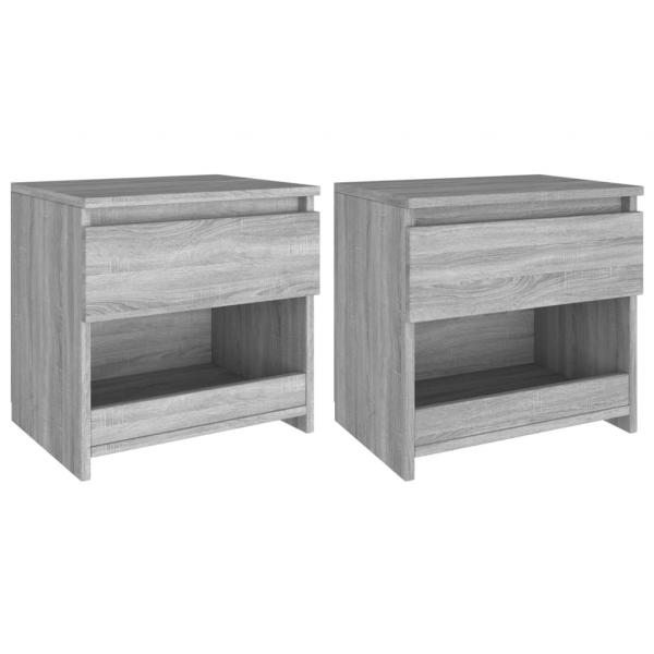 ARDEBO.de - Nachttische 2 Stk. Grau Sonoma 40x30x39 cm Holzwerkstoff