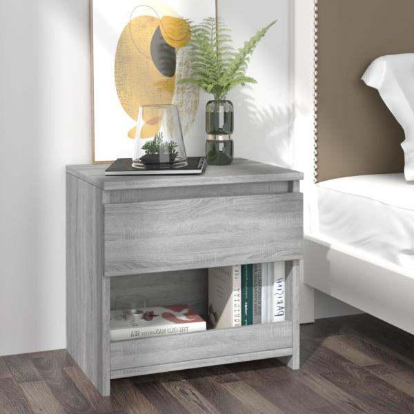 Nachttische 2 Stk. Grau Sonoma 40x30x39 cm Holzwerkstoff