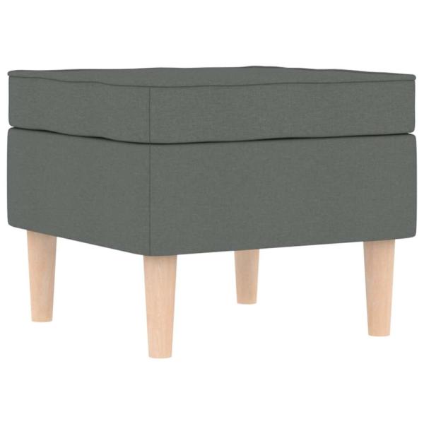 Sessel mit Fußhocker Dunkelgrau Stoff