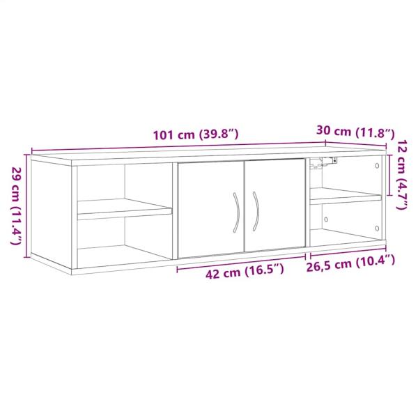 Wandschrank Altholz-Optik 102x30x29 cm Holzwerkstoff