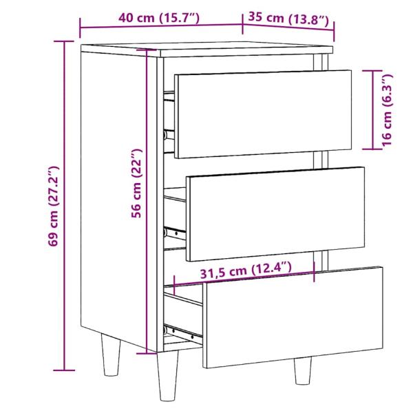 Nachttisch Altholz-Optik 40x35x69 cm Holzwerkstoff