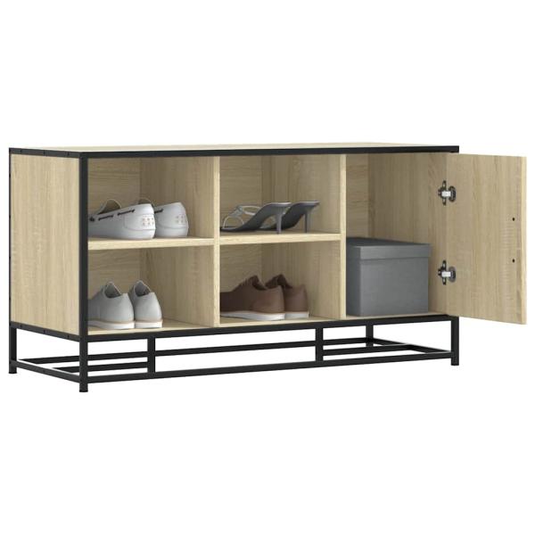 ARDEBO.de - Schuhbank Sonoma-Eiche 100x40x53,5 cm Holzwerkstoff und Metall