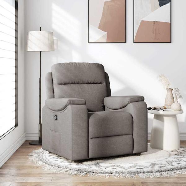 ARDEBO.de - Relaxsessel Taupe Stoff