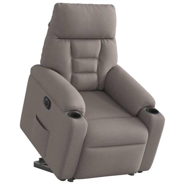 Relaxsessel mit Aufstehhilfe Elektrisch Taupe Stoff