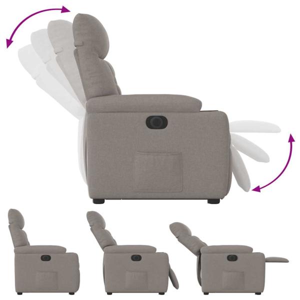 Relaxsessel mit Aufstehhilfe Elektrisch Taupe Stoff