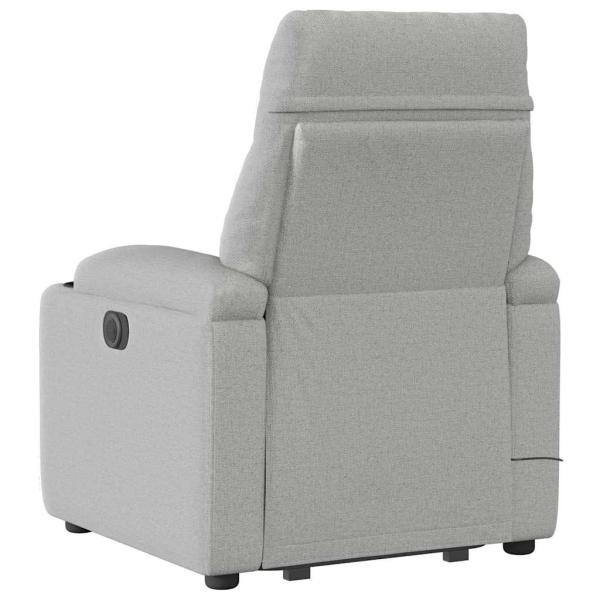 Massagesessel mit Aufstehhilfe Elektrisch Wolkengrau Stoff