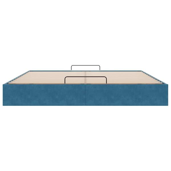 Ottoman-Bett ohne Matratze Dunkelblau 160x200 cm Samt