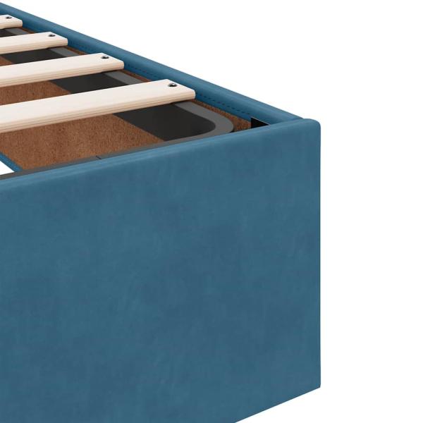 Ottoman-Bett ohne Matratze Dunkelblau 160x200 cm Samt