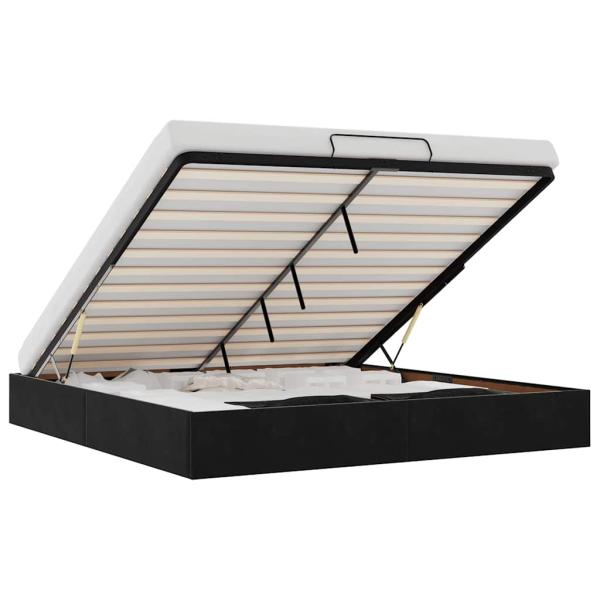 Ottoman-Bett ohne Matratze Schwarz 160x200 cm Samt