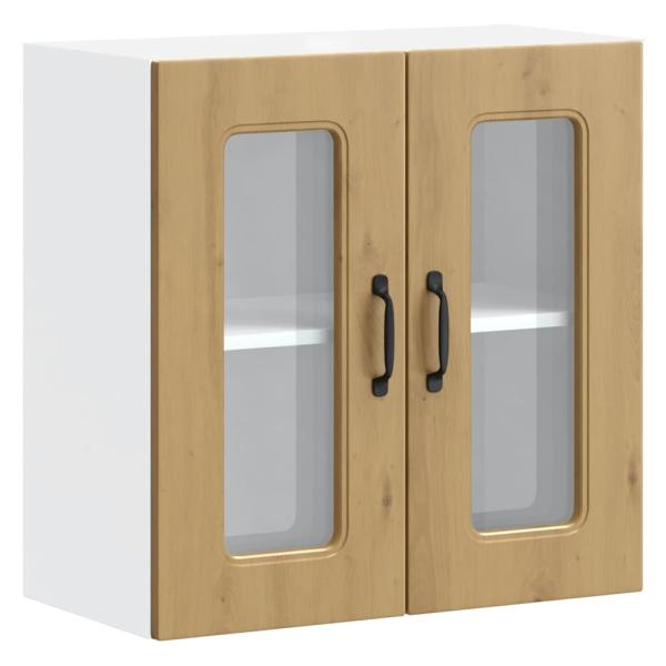 ARDEBO.de - Küchen-Hängeschrank mit Glastür Artisan-Eiche Holzwerkstoff