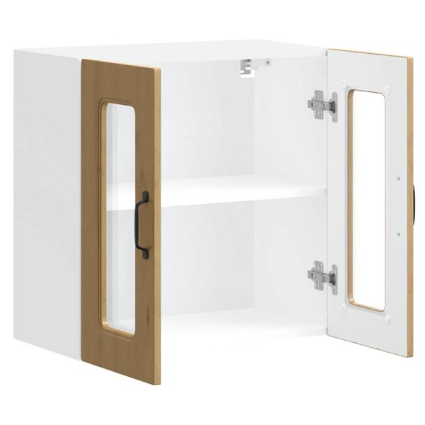Küchen-Hängeschrank mit Glastür Artisan-Eiche Holzwerkstoff