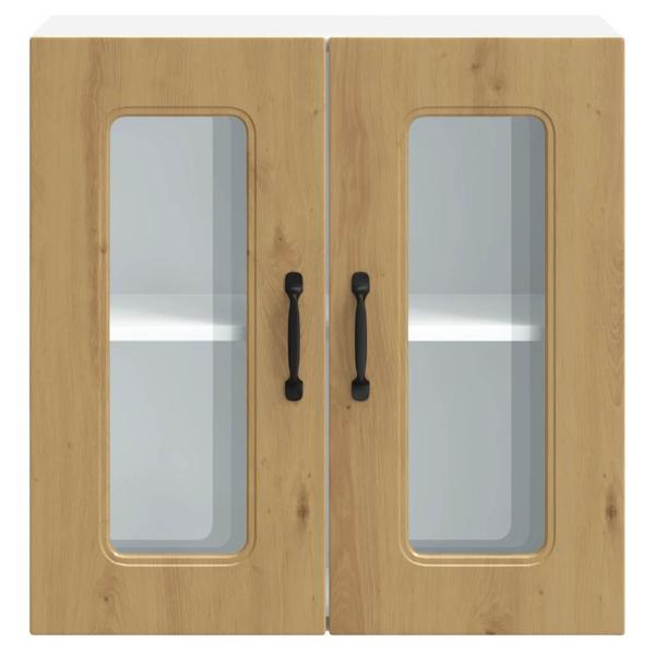 Küchen-Hängeschrank mit Glastür Artisan-Eiche Holzwerkstoff