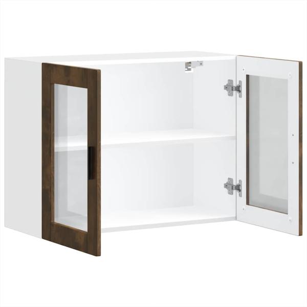 Küchen-Hängeschrank mit Glastür Porto Räuchereiche