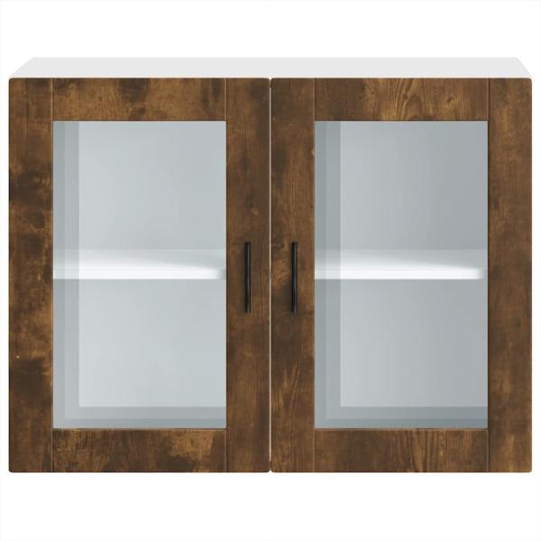 Küchen-Hängeschrank mit Glastür Porto Räuchereiche