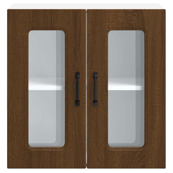 Küchen-Hängeschrank mit Glastür Kalmar Braun Eichen-Optik