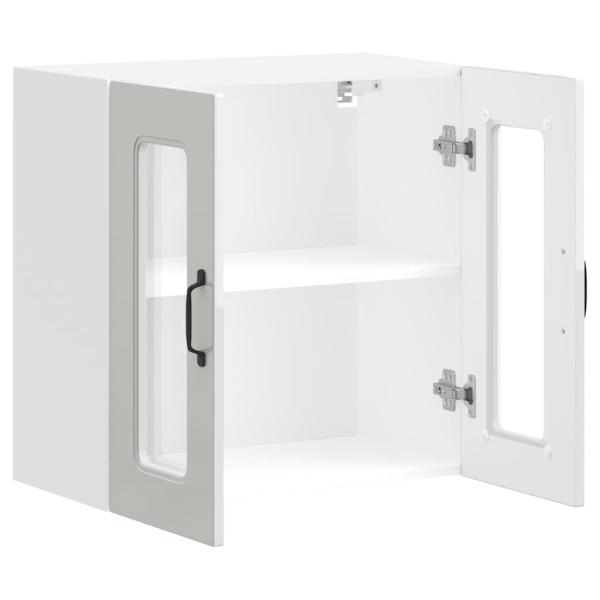 Küchen-Hängeschrank mit Glastür Hochglanz-Weiß Holzwerkstoff