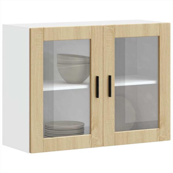 ARDEBO.de - Küchen-Hängeschrank mit Glastür Porto Sonoma-Eiche