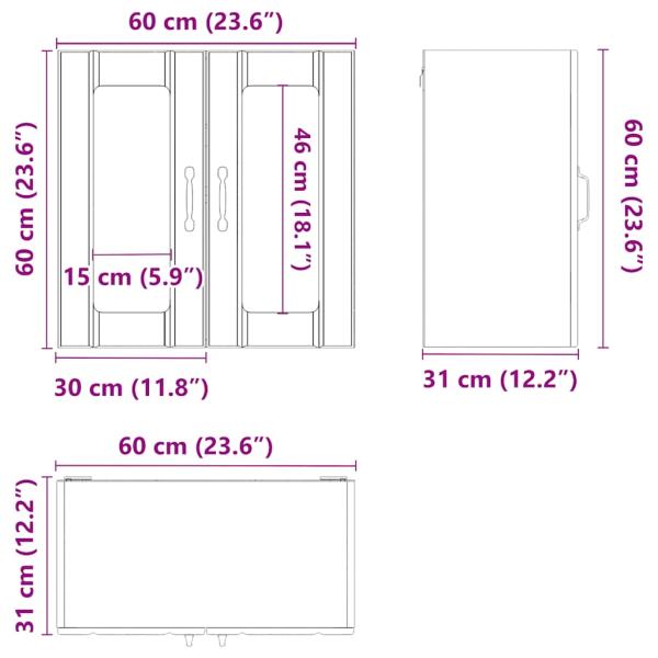 Küchen-Hängeschrank mit Glastür Lucca Weiß Holzwerkstoff
