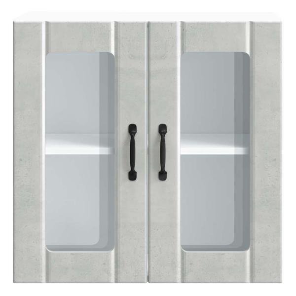 Küchen-Hängeschrank mit Glastür Lucca Betongrau Holzwerkstoff