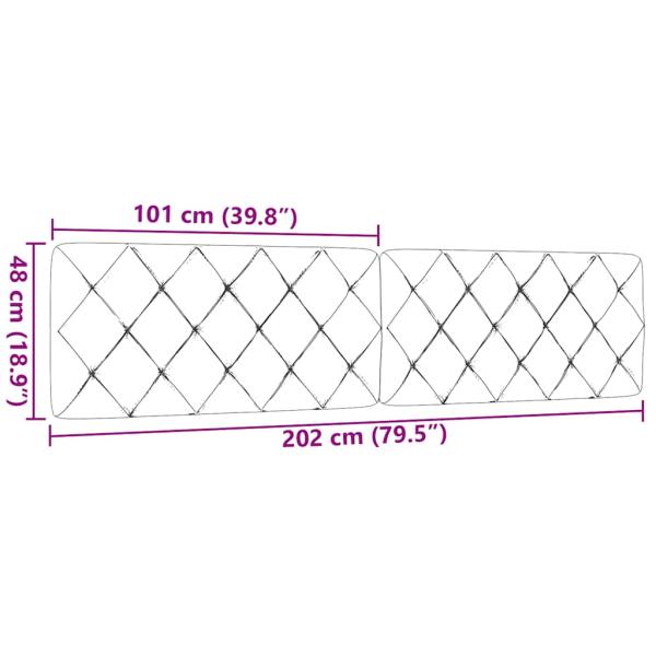 Kopfteil-Kissen Creme 200 cm Stoff