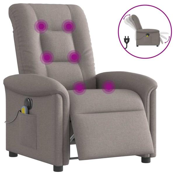 ARDEBO.de - Massagesessel Elektrisch Taupe Stoff