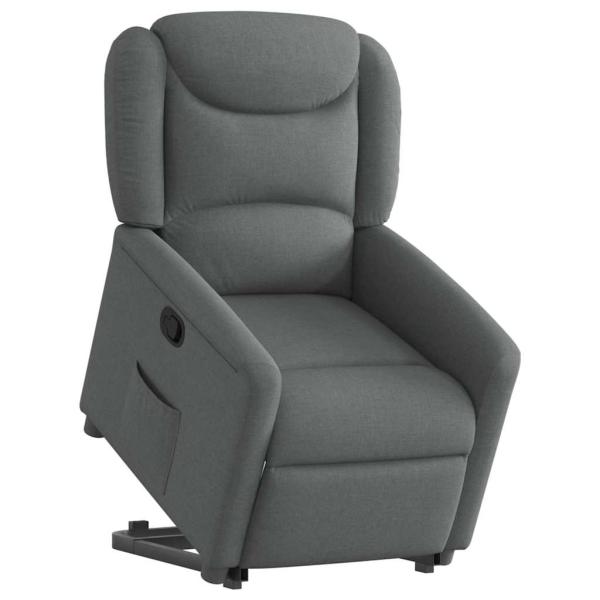 ARDEBO.de - Relaxsessel mit Aufstehhilfe Dunkelgrau Stoff