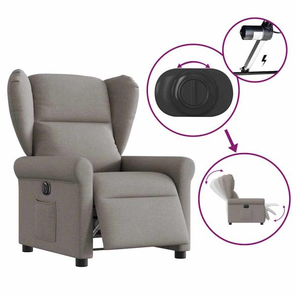 Relaxsessel Elektrisch Taupe Stoff