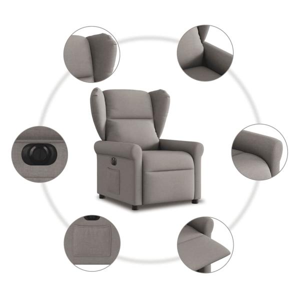 Relaxsessel Elektrisch Taupe Stoff