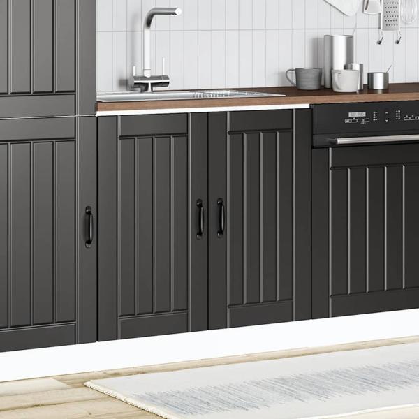 Spülenunterschrank Lucca Schwarz Holzwerkstoff