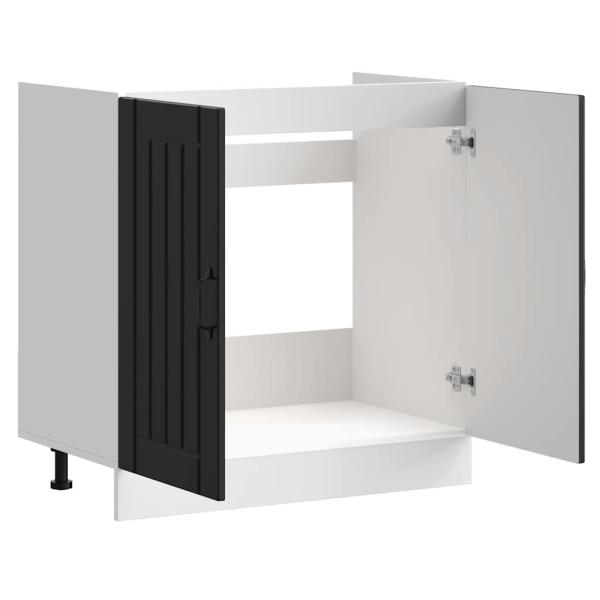 Spülenunterschrank Lucca Schwarz Holzwerkstoff