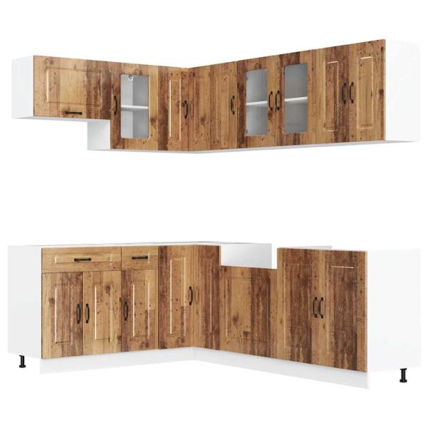 11-tlg. K?chenschrank-Set Kalmar Altholz-Optik Holzwerkstoff