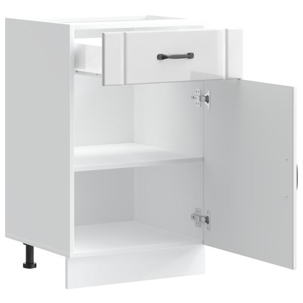Küchen-Unterschrank Lucca Hochglanz-Weiß Holzwerkstoff