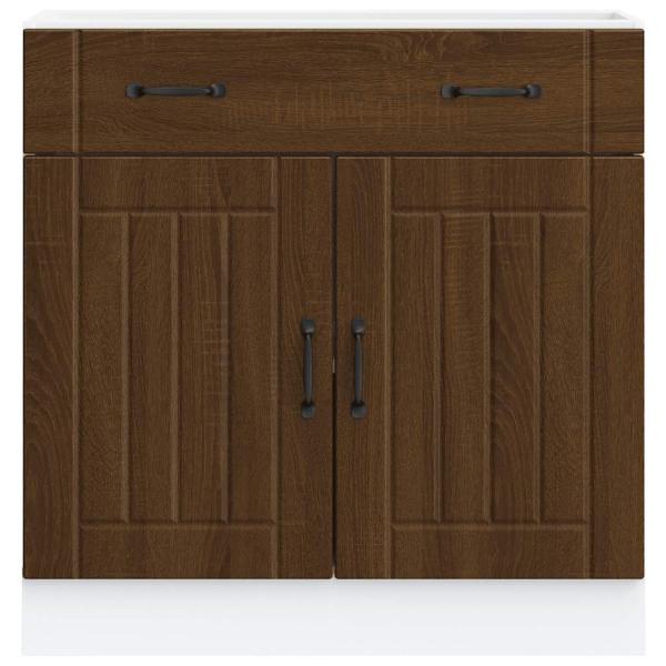 Küchen-Unterschrank Lucca Braun Eichen-Optik Holzwerkstoff
