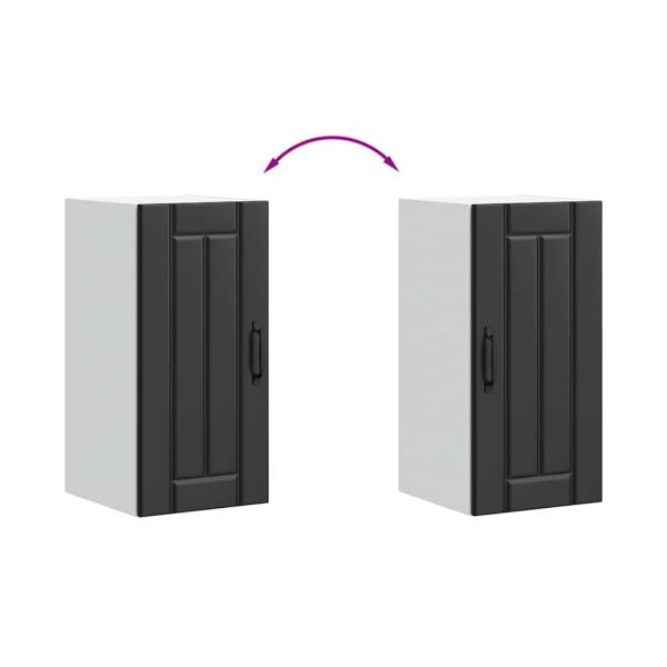 Küchen-Hängeschrank Lucca Schwarz Holzwerkstoff