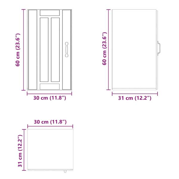 Küchen-Hängeschrank Lucca Schwarz Holzwerkstoff