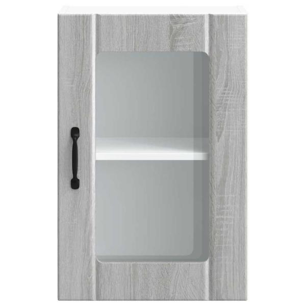 Küchen-Hängeschrank mit Glastür Lucca Grau Sonoma