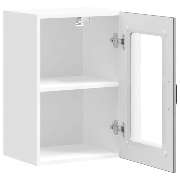 Küchen-Hängeschrank mit Glastür Lucca Grau Sonoma