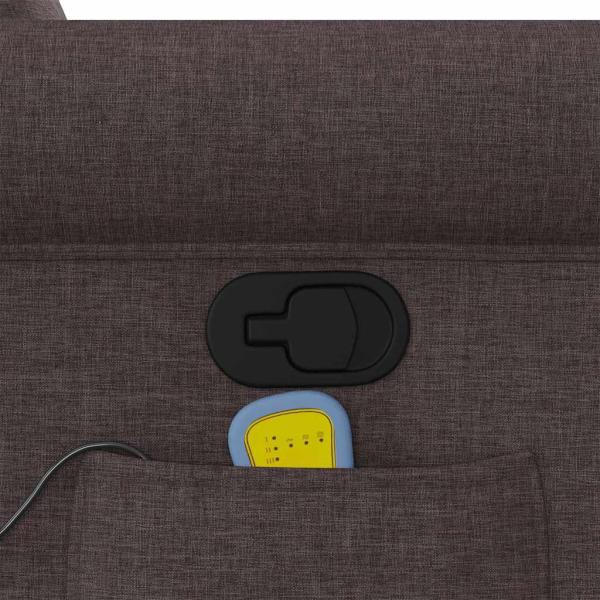 Massagesessel mit Aufstehhilfe Dunkelbraun Stoff