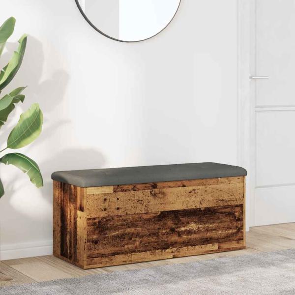 ARDEBO.de - Sitzbank mit Stauraum Altholz-Optik 102x42x45 cm Holzwerkstoff