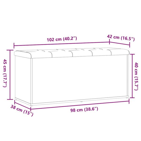 Sitzbank mit Stauraum Altholz-Optik 102x42x45 cm Holzwerkstoff