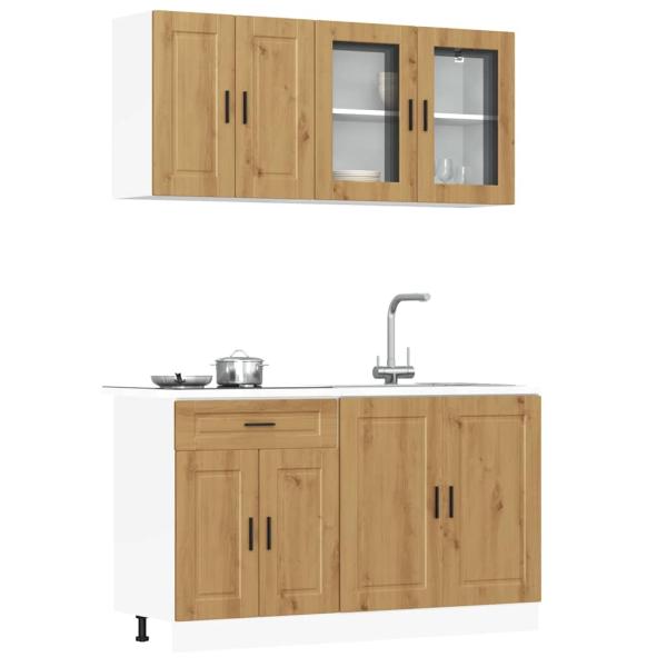 ARDEBO.de - 4-tlg. Küchenschrank-Set Kalmar Artisan-Eiche Holzwerkstoff