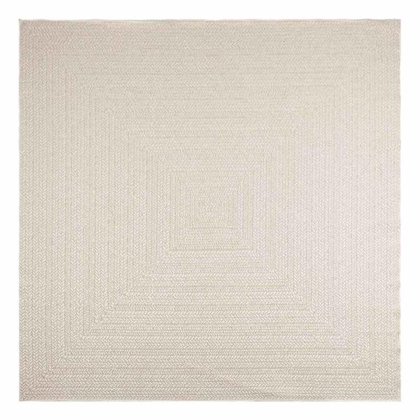 Teppich ZIZUR Creme 240x240 cm Jute-Optik Indoor und Outdoor